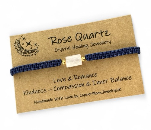 Rose quartz macrame bracelet - macrame,