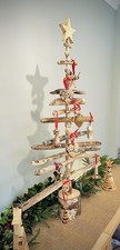 1 Metre Tall Driftwood Xmas Tree, LED Pre-lit Wooden Christmas Tree. Sustainable