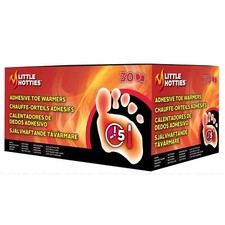 Little Hotties Adhesive Toe Warmers Box of 30 Pairs Bulk Pack 5 Hours Heat