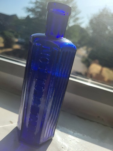 Antique cobalt blue 6oz poison - 6oz,