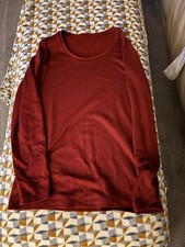 M&S HEATGEN medium Weight Thermal Long Sleeve Top Burgundy Size 16 Pristine