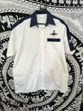 Morgan Car Club Shirt Linmog Kustim Kit White Blue Embroidered Short Sleeve UK M