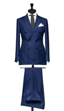 Men Blue Suit Groomsmen Double
