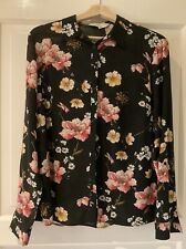Florence & Fred Black Floral Long Sleeve Shirt, Size 14