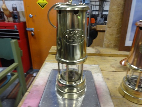 Brass cymru miners lamp - cymru,