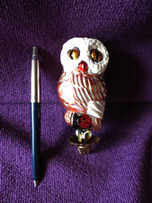 Vintage glass owl Christmas tree clip-on decoration
