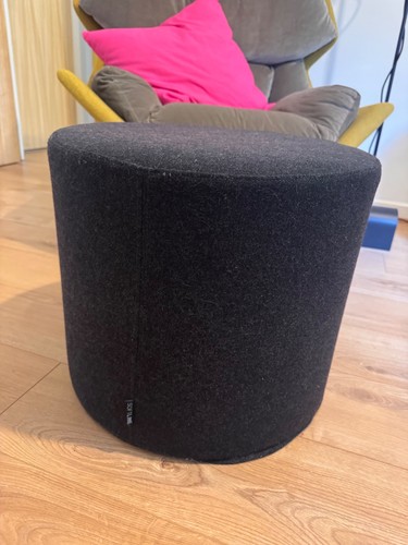Soft line grey ottoman - line,