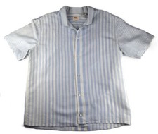 Levi’s Mens Shirt M Blue White Stripe Cheesecloth Style Short Sleeve Good Cond