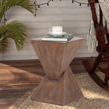 Decorative Concrete Accent Table Hourglass Shape Garden Patio Coffee Table Home