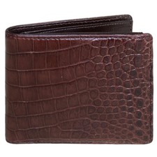 Brown Crocodile Skin Bifold