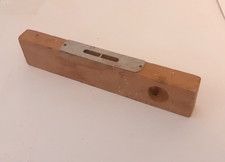 Vintage  Collectable Wood Small Builders Spirit  Level 8 1/2" long. Alloy top.