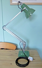 Herbert Terry Anglepoise Lamp 1227  Sage Green / Polished - C 1950's - Restored