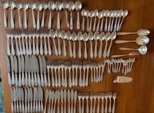 WMF Silver Plated Cutlery Set, 126 pieces. Scroll Edge design Mid Century P phot