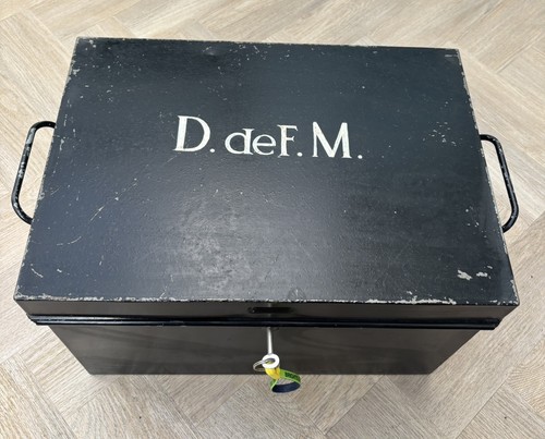 Antique steel metal deed - metal, box