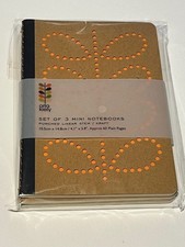 Orla Kiely - Punched Linear Stem Kraft Notebooks, set of 3 - New