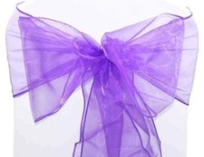 Purple Chair Sashes. Wedding chair bows. Fuller Bow Wedding Party Decoration x49