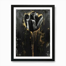 Black Tulip Art Print Framed Wall Art Poster Canvas Print Picture