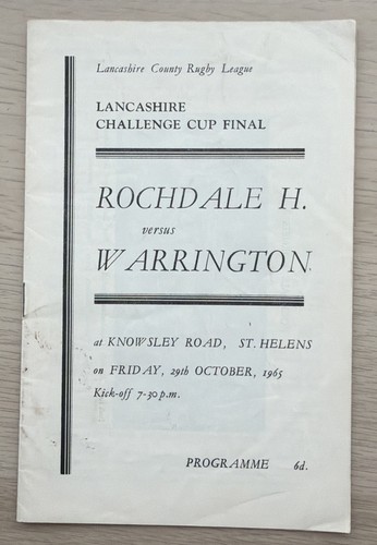 Rugby league programme - rugby,