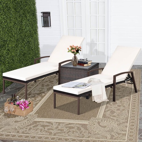 Set patio rattan chaise - 2,