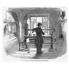 The Weighing Machine at the General Post Office - Antique Print 1856