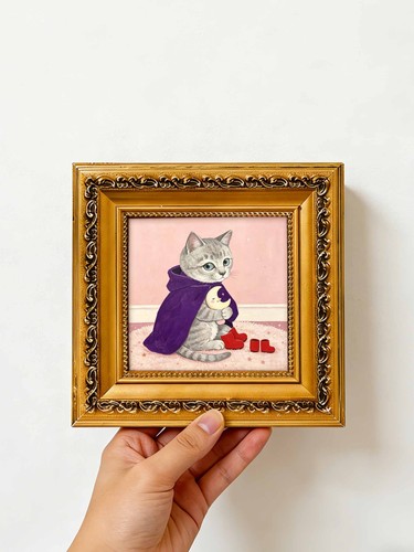 Cute wizard kitten - with, moon