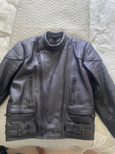Men leather motorbike jacket - motorbike,