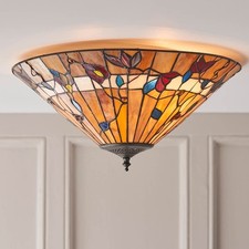 Brand New! Tiffany Interiors 1900- Bernwood Ceiling Light-Shade With Flush Fitt