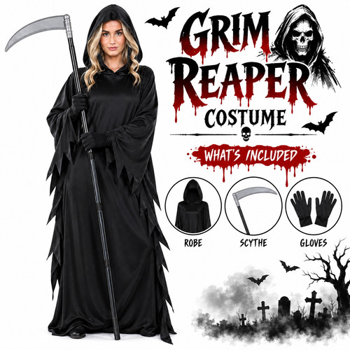 Halloween grim reaper costume - grim,