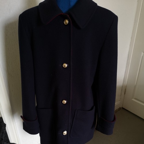 Ladies wool navy coat - navy,