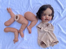 24inch Lottie Hand-Painted Reborn Baby Doll Kits with Hand-Rooted Hair+Dark Skin
