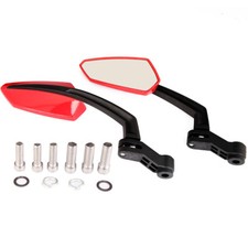 Custom Red Motorcycle Mirrors Universal 8mm 10mm Thread Motorbike Scooter Pairs