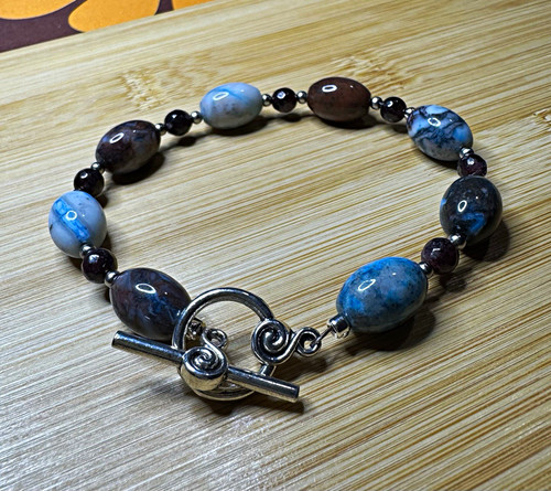 Handmade blue jasper garnet - &,
