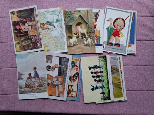 Postcards children x 13 - -,