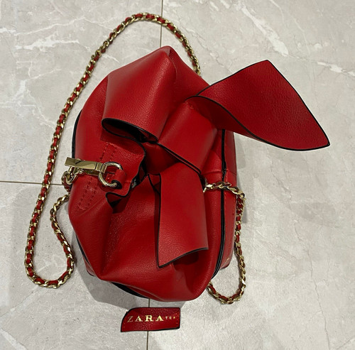 Zara red faux leather - red, pouch