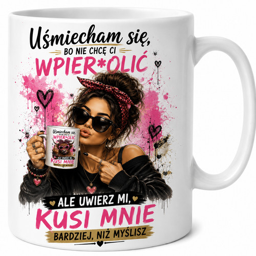 Uśmiecham się mug - uśmiecham,