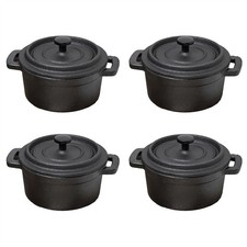 Set of Cast Iron Mini Casserole Dishes with Lids | Cocotte Dutch Ovens - 10cm