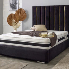 Golden Strip Panel Bed Frame