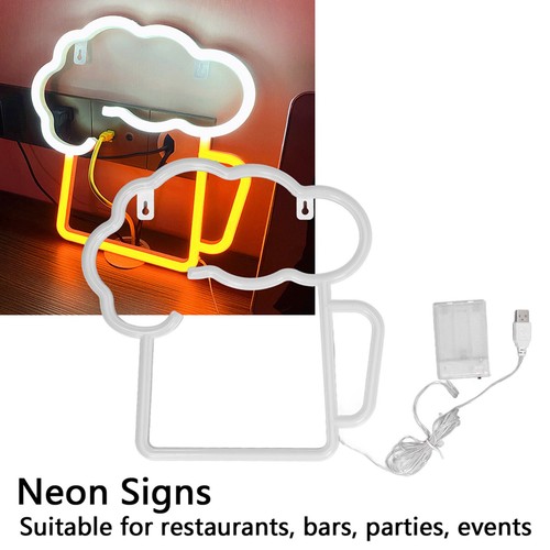 Neon beer signs - neon, yellow