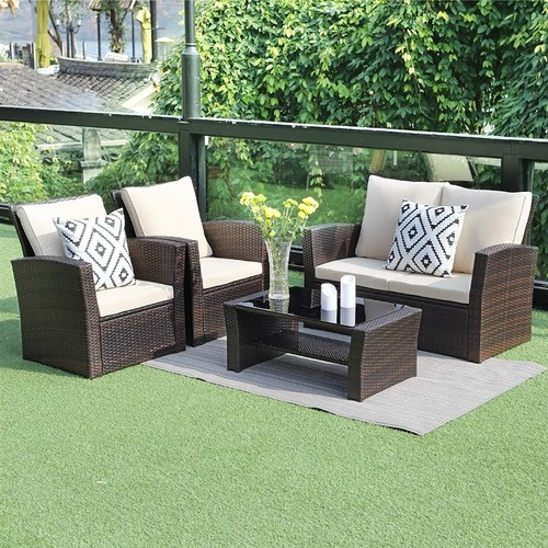 Piece patio set rattan - 4,