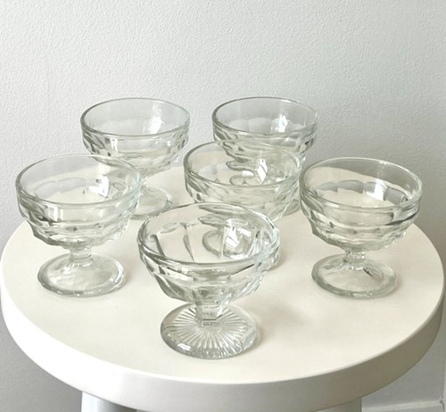 Vintage footed glass ice - 6x,