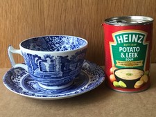 Spode Blue Italian Large Breakfast Tea Cup and Saucer.