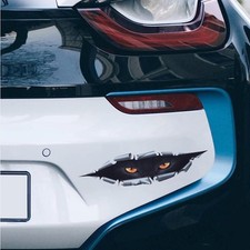 1pc 3D Black Peeking Car Bumper Window Vinyl Decal Sticker Decor Accessories