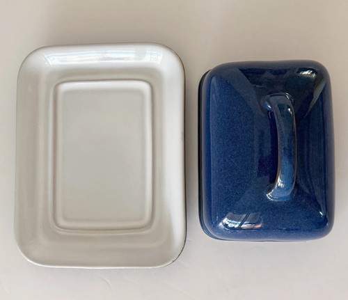 Denby blue butter dish england - denby,