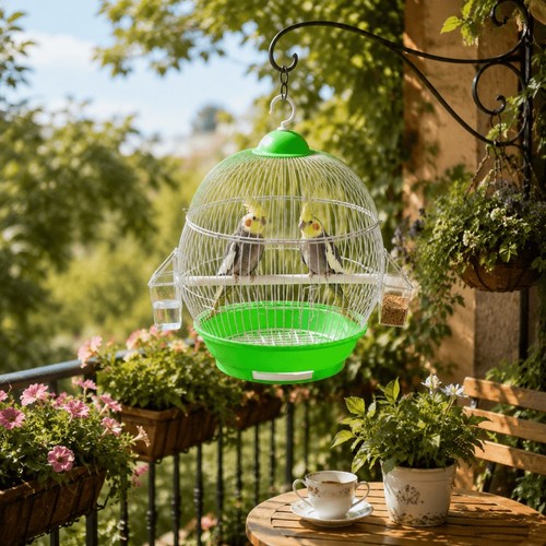 Round bird cage - bird, with
