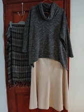 Saloos Roll Neck Asymmetric Hem Jumper Size 16 + Vintage Finnish Skirt