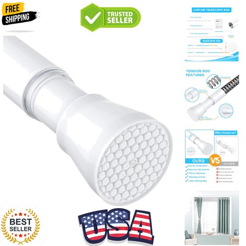 White tension curtain rod - white,