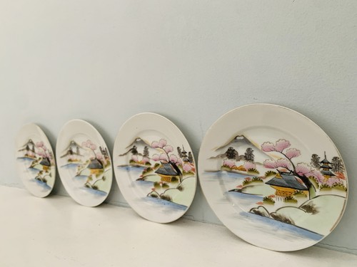 Hand painted kutani mount fuji - mount,