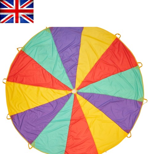 Vibrant 12ft rainbow parachute - 12ft,