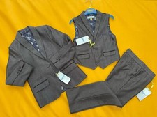 Ted Baker Boys 3 piece suit Grey Herringbone Set - 7 Years