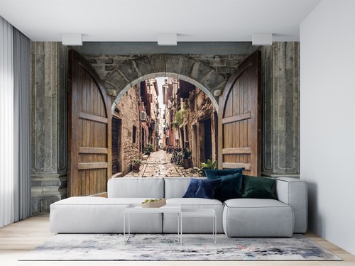 Wooden castle door small - 3d,